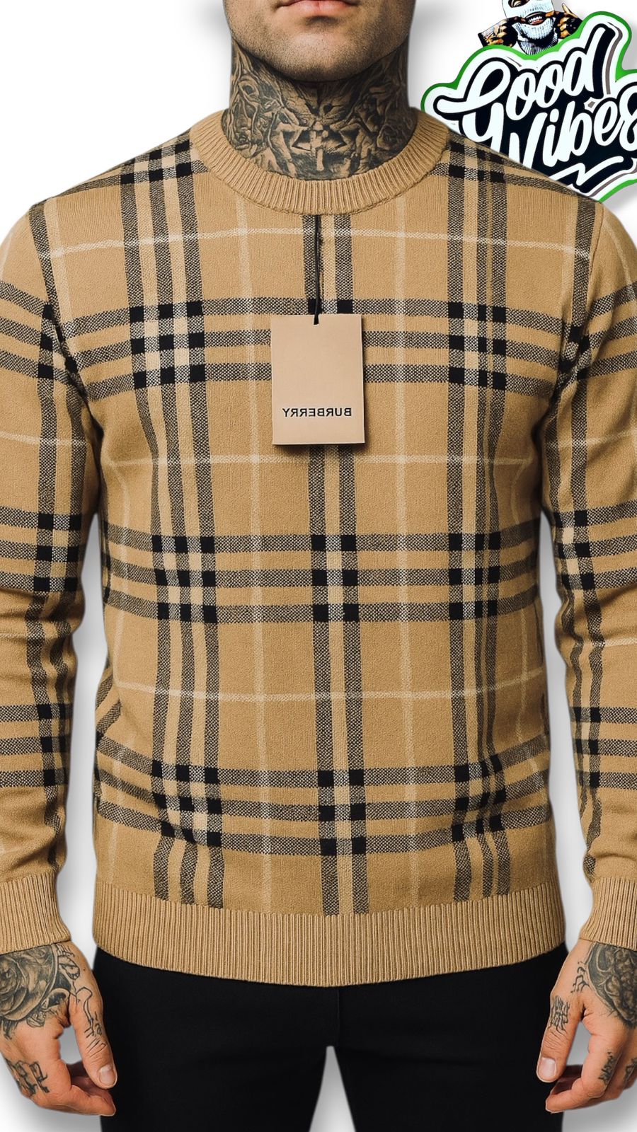 BUZO BURBERRY TEJIDO BEIGE.