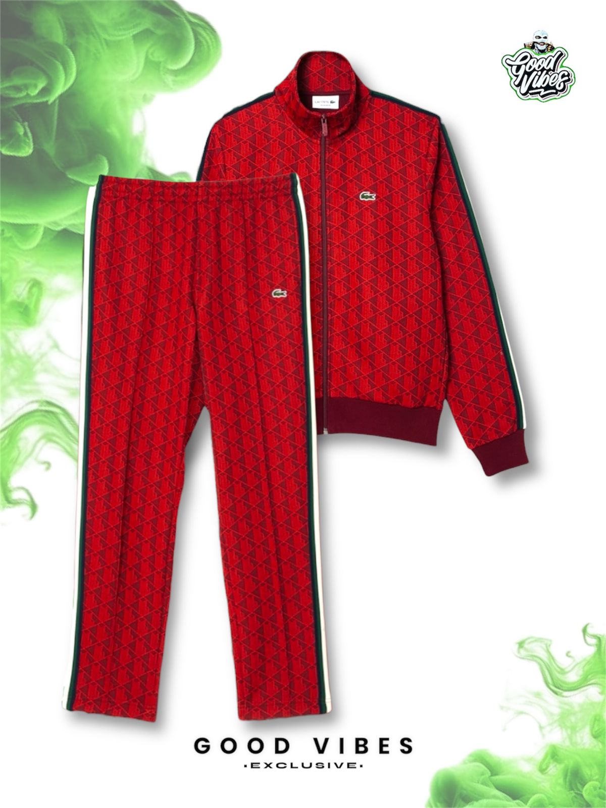CONJUNTO LACOSTE EXCLUSIVE ROJO.