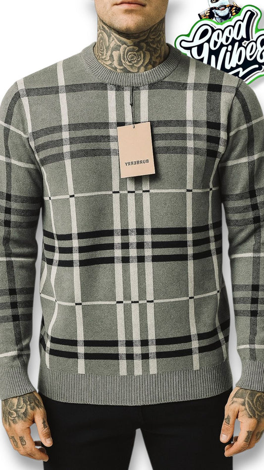 BUZO TEJIDO BURBERRY GRIS.