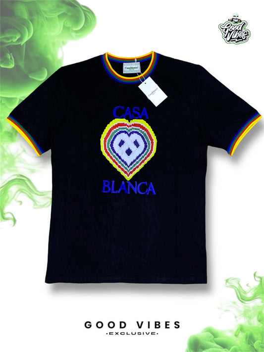 CAMISETA CASA BLANCA CUELLO REDONDO.