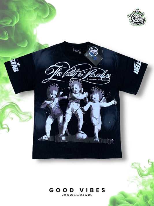 CAMISETA HELLSTAR OVERSIZE CUELLO REDONDO.